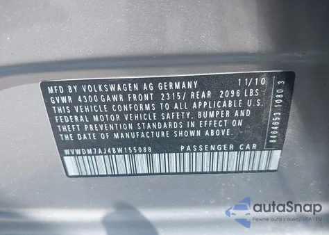 2011 Volkswagen Golf Tdi 4-Door z USA, uszkodzony, nr VIN WVWDM7AJ4BW155088